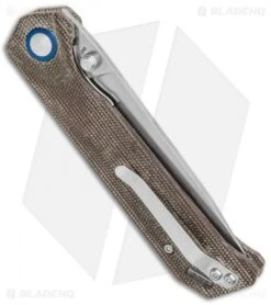 Kizer Azo Vanguard Series Begleiter Knife Green Micarta (3.5" Stonewash BD1N) -Kizer Knife Shop Kizer Vanguard Series Begleiter Green Micarta SW BHQ 117235 jr side