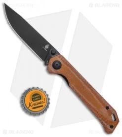 Kizer Azo Vanguard Series Begleiter Knife Natural Micarta (3.5" Black BD1N) -Kizer Knife Shop Kizer Vanguard Series Begleiter Natural Micarta Black BHQ 117234 jr bottlecap
