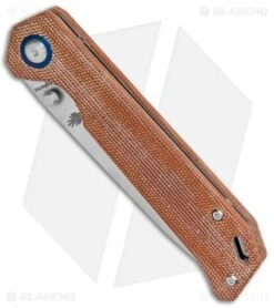 Kizer Azo Vanguard Series Begleiter Knife Natural Micarta (3.5" Stonewash BD1N) -Kizer Knife Shop Kizer Vanguard Series Begleiter Natural Micarta SW BHQ 117228 jr spine