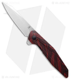 Kizer Vanguard Series Spot Liner Lock Knife Black/Red G-10 (3" Stonewash)V3620C1