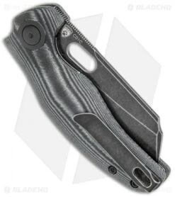 Kizer Vanguard C01C Sheepdog Thumb Hole Knife Black Micarta (3.25" Black SW) -Kizer Knife Shop Kizer Vanguard Sheepdog LL Thumb Hole Black Micarta Black BHQ 121895 jr side