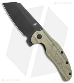 Kizer Vanguard Sheepdog XL C01C Liner Lock Knife Green Micarta (4" Black)