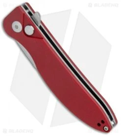 Kizer Swaggs Swayback Button Lock Knife Red Micarta (3" Stonewash) V3566N4 -Kizer Knife Shop Kizer Vanguard Swaggs Swayback Red Micarta SW V3566N4 BHQ 126630 jr spine