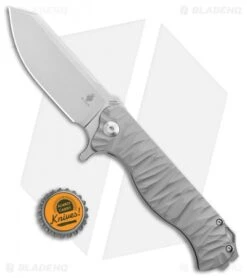 Kizer Vindicator Frame Lock Knife Textured Titanium (3.50" Stonewash) Ki4522 -Kizer Knife Shop Kizer Vindicator FL Textured Ti SW Ki4522 BHQ 85508 jr bottlecap