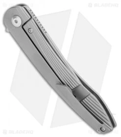 Kizer Zen Trailing Point Frame Lock Knife (3.39" Stonewash) Ki4553P1 -Kizer Knife Shop Kizer Zen Trailing Point FL SW Ki4553P1 BHQ 106916 jr side