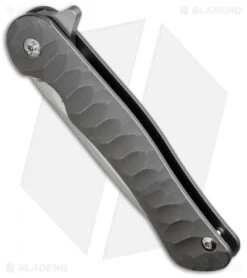 Kizer Cucchiara Dukes Flipper Knife Stonewash Titanium (3.625" Satin) Ki5466A2 -Kizer Knife Shop kizer dukes ki5466a2 bottom cm