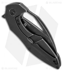 Kizer Isham Megatherium Flipper Knife Titanium (3.6" Black SW) Ki4502A2 -Kizer Knife Shop kizer isham megatherium blackwash Ki4502A2 BHQ 70971 dl side