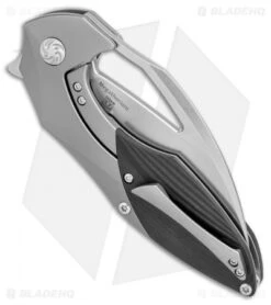 Kizer Isham Megatherium Frame Lock Knife Carbon Fiber (3.6" Stonewash) Ki4502 -Kizer Knife Shop kizer isham megatherium sw cf Ki4502A1 BHQ 52403 dl side