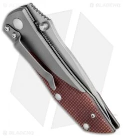 Kizer Tanto Liner Lock Knife Red G-10 (3.5" Stonewash) Ki3303 -Kizer Knife Shop kizer ki3303 back dl