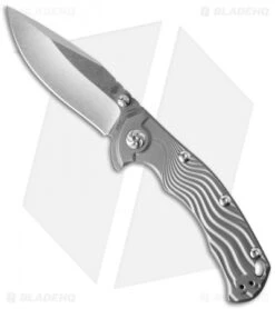 Kizer River Cat Frame Lock Knife Titanium (3.375" Stonewash) Ki4456A1