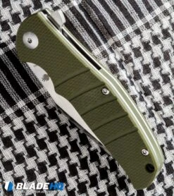 Kizer Vanguard Laconico Intrepid Flipper Green G-10 Knife (3.625" Satin) V4468A2 -Kizer Knife Shop kizer vanguard laconico intrepid green g10 bottom cm